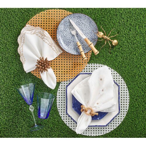 S/4 Rattan Link Napkin Rings, Natural 5 S/4 Rattan Link Napkin Rings, Natural