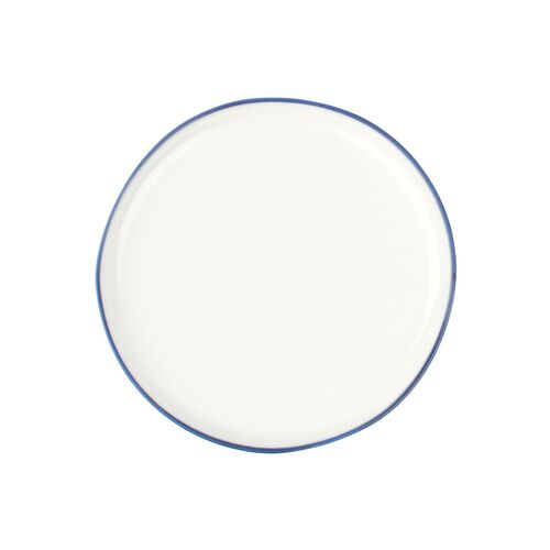 S/4 Abbesses Bread Plates, White/Blue 1 S/4 Abbesses Bread Plates, White/Blue