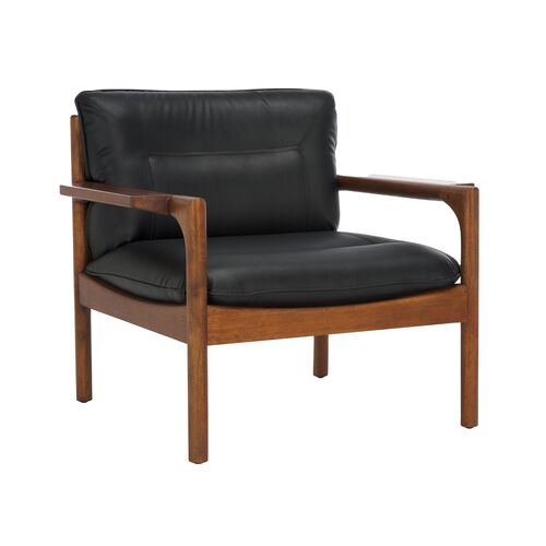 Ozias Leather Accent Chair, Black/Brown 1 Ozias Leather Accent Chair, Black/Brown