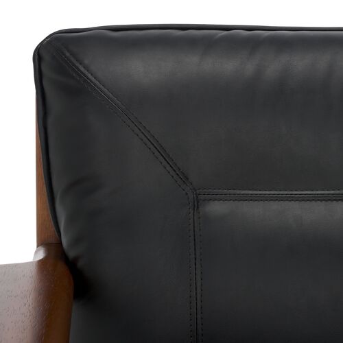 Ozias Leather Accent Chair, Black/Brown 4 Ozias Leather Accent Chair, Black/Brown