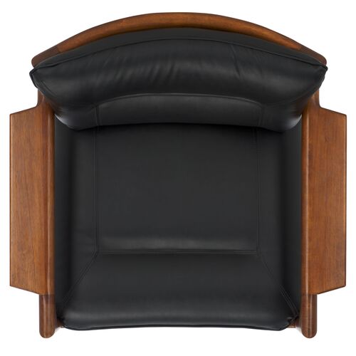 Ozias Leather Accent Chair, Black/Brown 6 Ozias Leather Accent Chair, Black/Brown