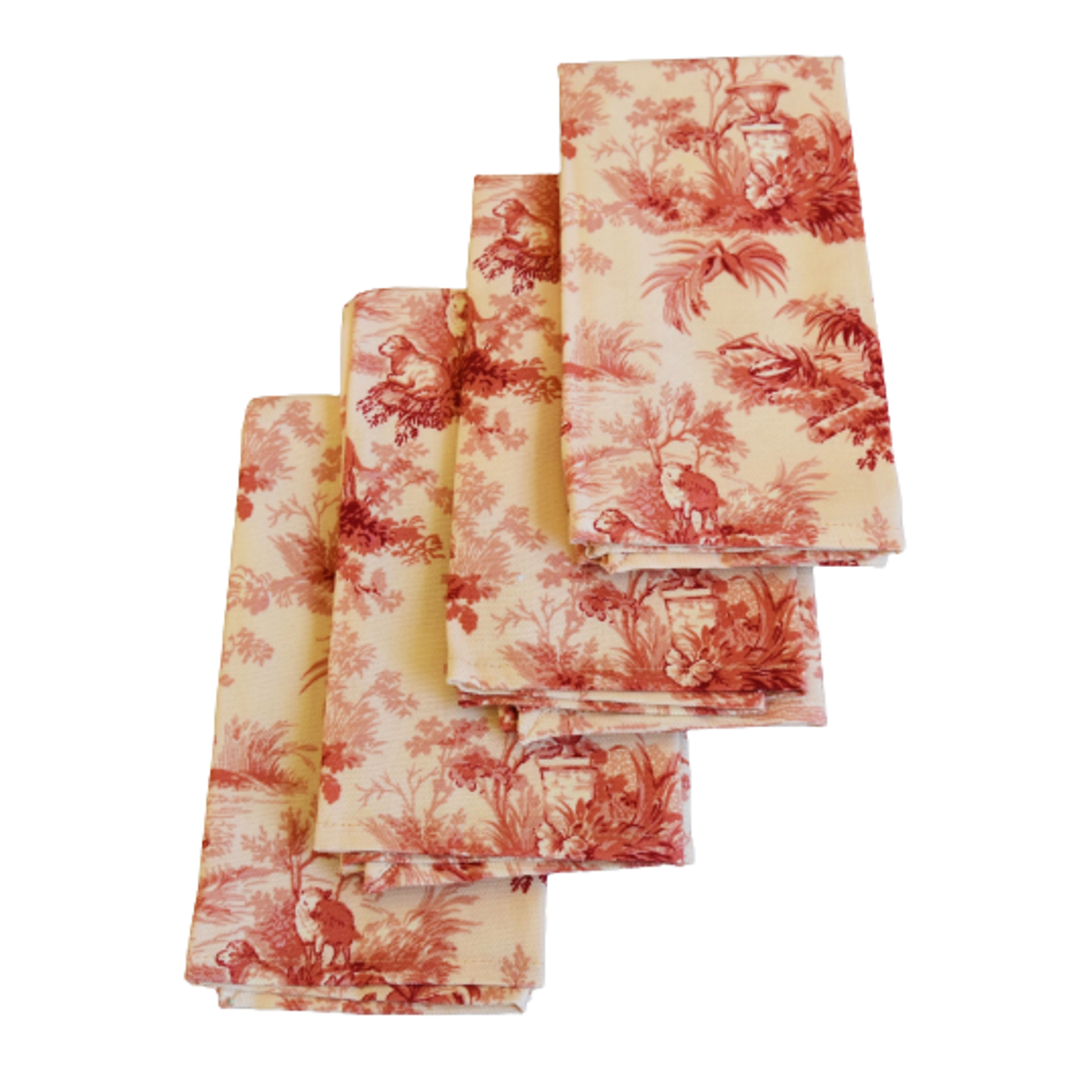French Country Floral Toile Napkins, S/4