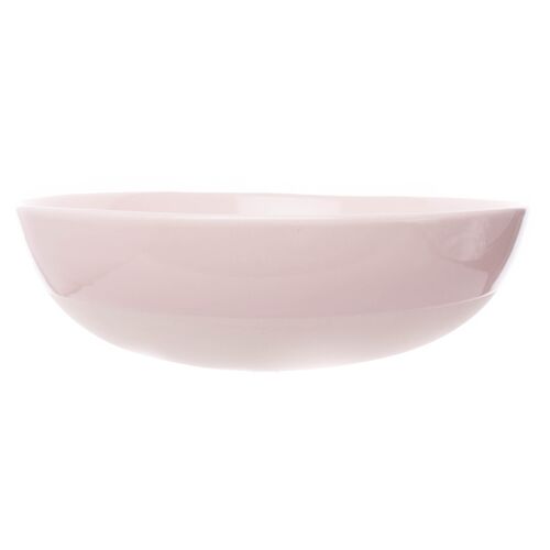 Shell Bisque Round Serving Bowl, Soft Pink 1 Shell Bisque Round Serving Bowl, Soft Pink