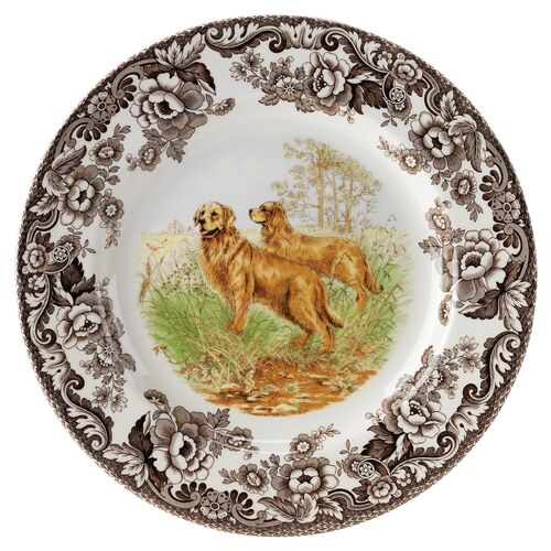 Spode Woodland Salad Plate 8 Inch (Golden Retriever)