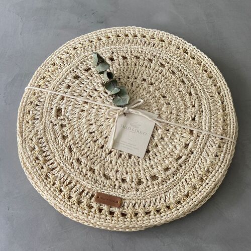 Tallo de Olivo, S/4 Fique Pacific Placemats, Beige 6 Tallo de Olivo, S/4 Fique Pacific Placemats, Beige