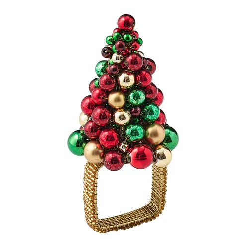 S/4 Xmas Baubles Napkin Rings in Red, Green & Gold 1 S/4 Xmas Baubles Napkin Rings in Red, Green & Gold