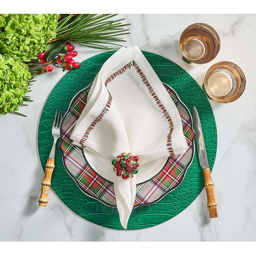 S/4 Xmas Baubles Napkin Rings in Red, Green & Gold 12 S/4 Xmas Baubles Napkin Rings in Red, Green & Gold