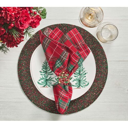 S/4 Xmas Baubles Napkin Rings in Red, Green & Gold 4 S/4 Xmas Baubles Napkin Rings in Red, Green & Gold
