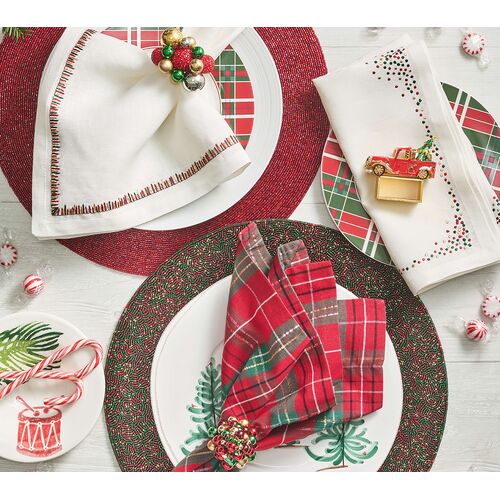 S/4 Xmas Baubles Napkin Rings in Red, Green & Gold 5 S/4 Xmas Baubles Napkin Rings in Red, Green & Gold