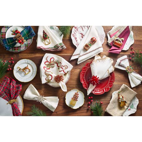 S/4 Xmas Baubles Napkin Rings in Red, Green & Gold 6 S/4 Xmas Baubles Napkin Rings in Red, Green & Gold