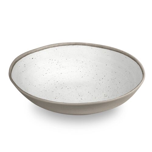 Retreat Pottery Bamboo Serving Bowl, White 1 Retreat Pottery Bamboo Serving Bowl, White