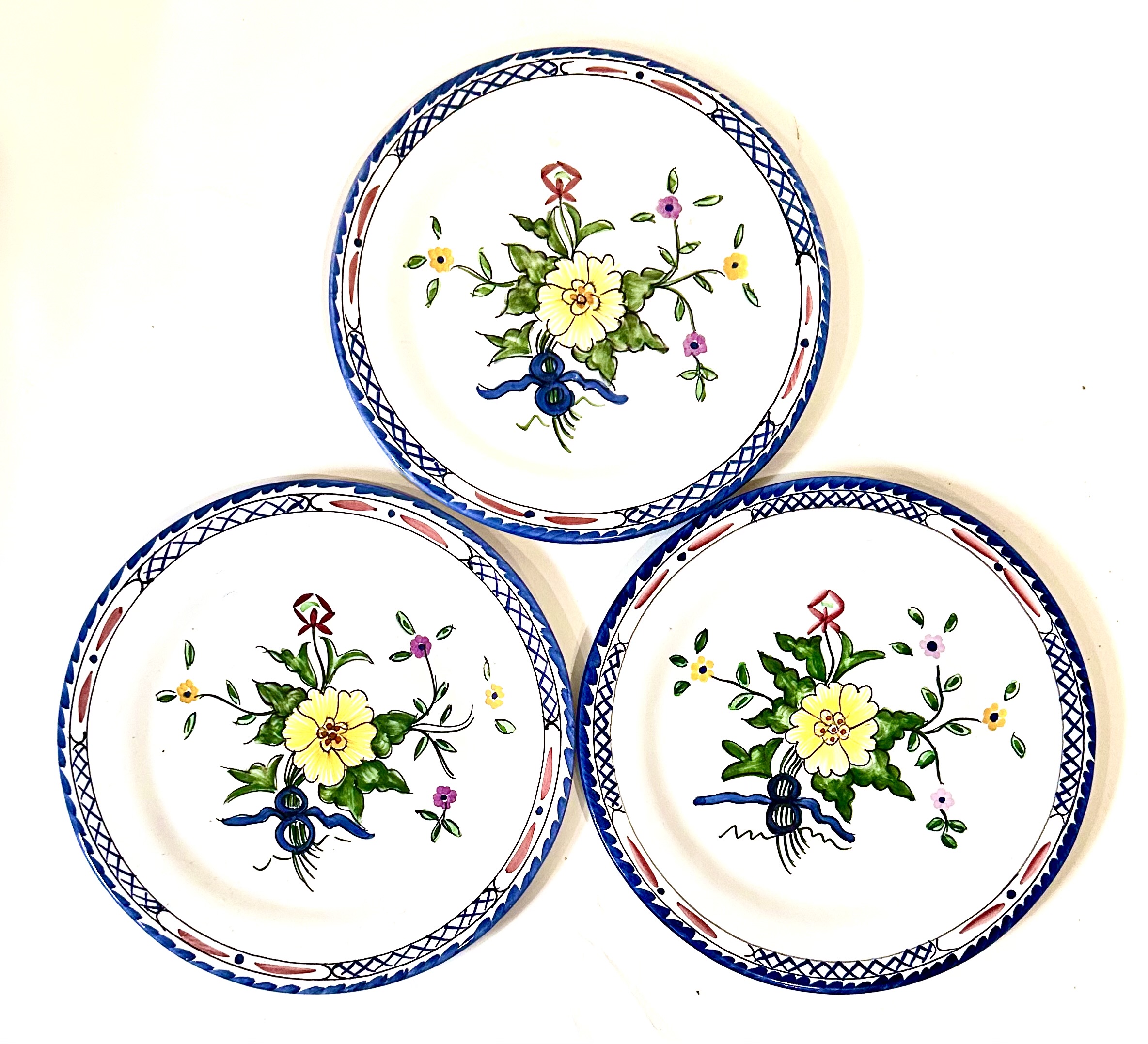 Tiffany & Co. Faience Plates Set of 3