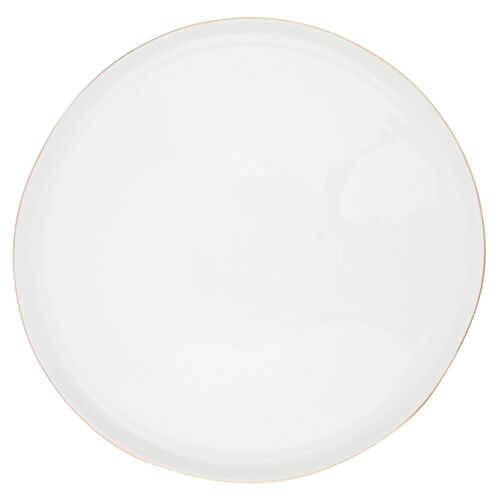 S/4 Abbesses Dinner Plates, White/Gold 1 S/4 Abbesses Dinner Plates, White/Gold