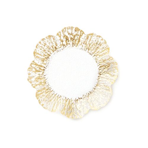 Rufolo Glass Canape Plate, Gold 1 Rufolo Glass Canape Plate, Gold