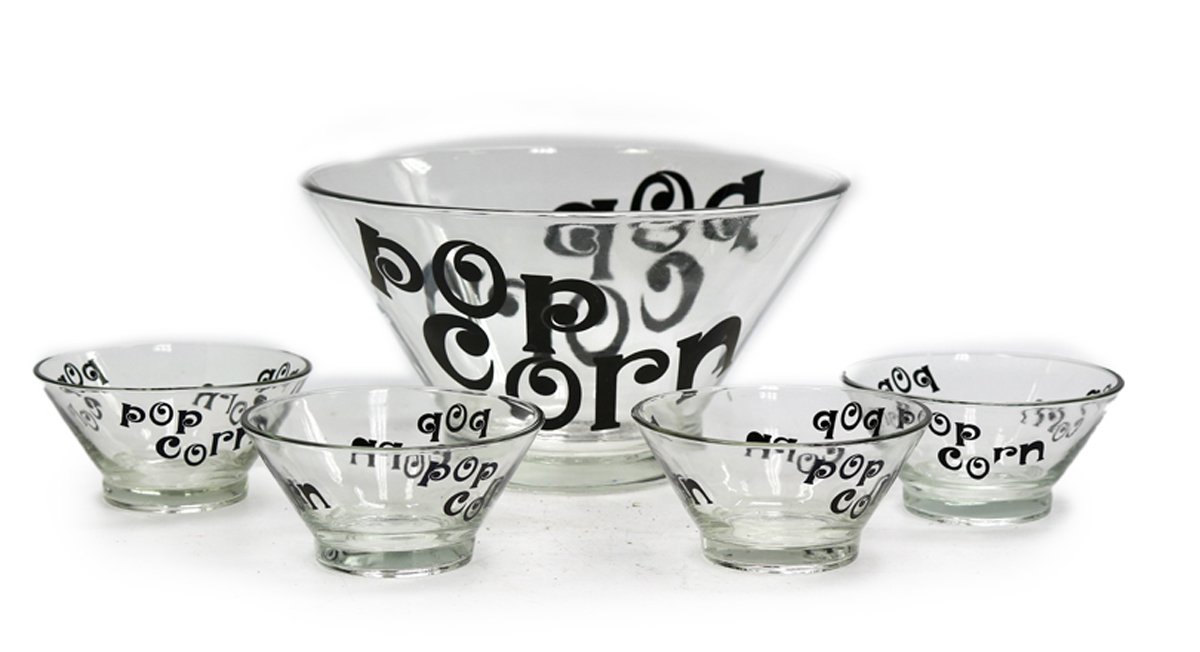Midcentury Popcorn Set, 6 Pcs 2 Midcentury Popcorn Set, 6 Pcs