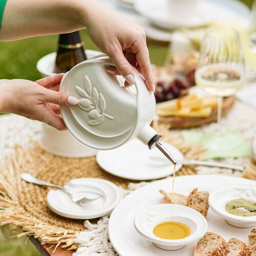 Luna Olive Oil Bottle, White 3 Luna Olive Oil Bottle, White