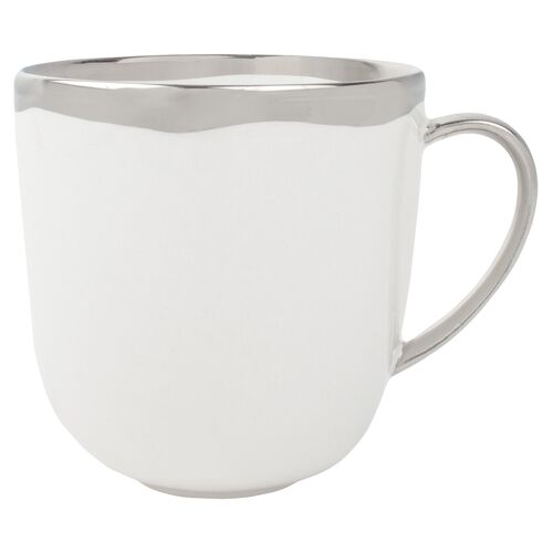 S/4 Dauville Mugs, White/Platinum