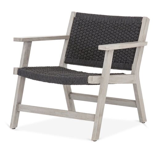 Asher Outdoor Rope Accent Chair, Gray/Oyster Teak