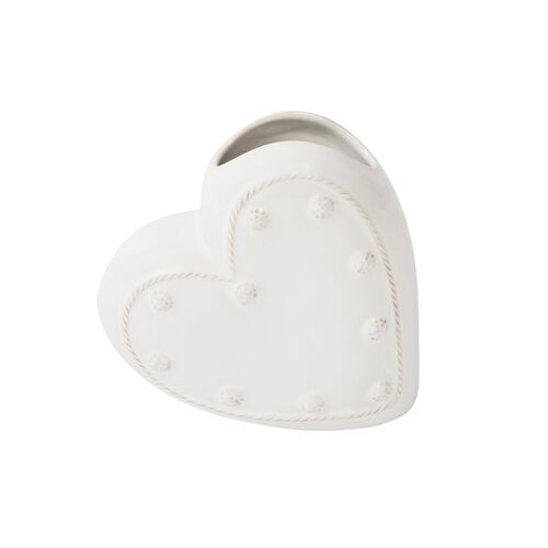 Berry and Thread 6" Heart Vase, Whitewash 1 Berry and Thread 6" Heart Vase, Whitewash