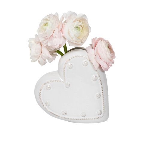 Berry and Thread 6" Heart Vase, Whitewash 2 Berry and Thread 6" Heart Vase, Whitewash