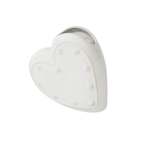 Berry and Thread 6" Heart Vase, Whitewash 6 Berry and Thread 6" Heart Vase, Whitewash