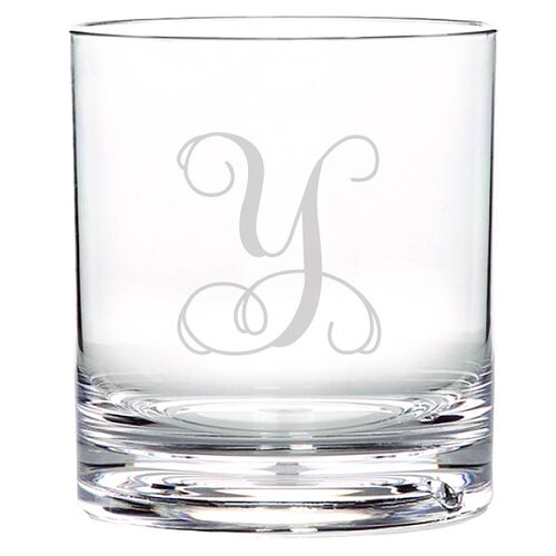 S/4 Vine Monogram Double Old-Fashioned, Clear 1 S/4 Vine Monogram Double Old-Fashioned, Clear
