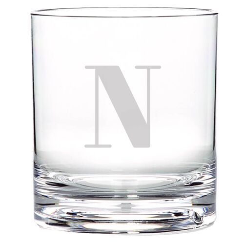 S/4 Mod Monogram Double Old-Fashioned, Clear 1 S/4 Mod Monogram Double Old-Fashioned, Clear