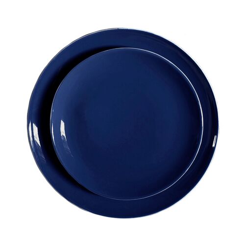 S/4 Shell Bisque Dinner Plates, Indigo 1 S/4 Shell Bisque Dinner Plates, Indigo