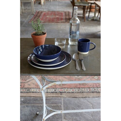 S/4 Shell Bisque Dinner Plates, Indigo 5 S/4 Shell Bisque Dinner Plates, Indigo