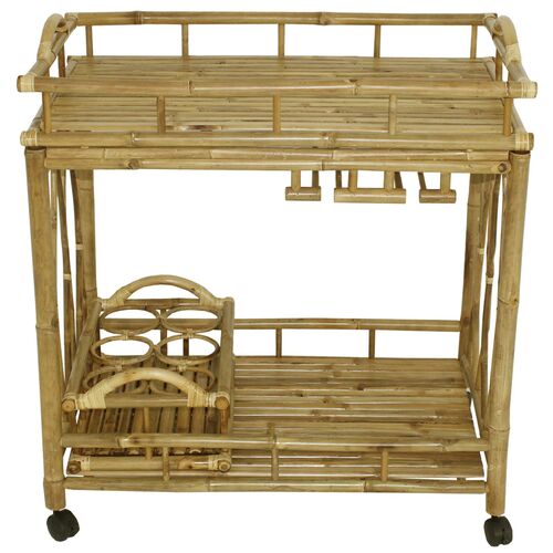 Bamboo Bar Cart, Natural