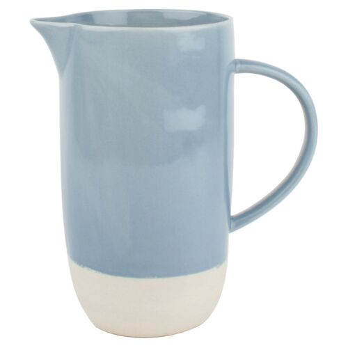 Shell Bisque Pitcher Blue 1 Shell Bisque Pitcher Blue
