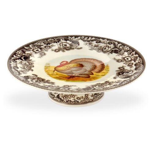Spode Woodland Footed Cake Plate 10.5 Inch (Turkey)