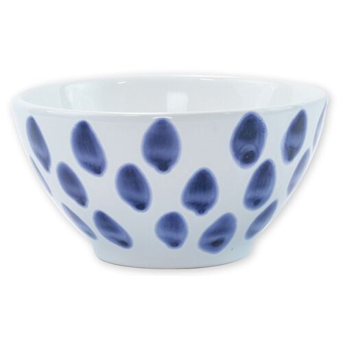 Santorini Dot Cereal Bowl, Blue/White 1 Santorini Dot Cereal Bowl, Blue/White
