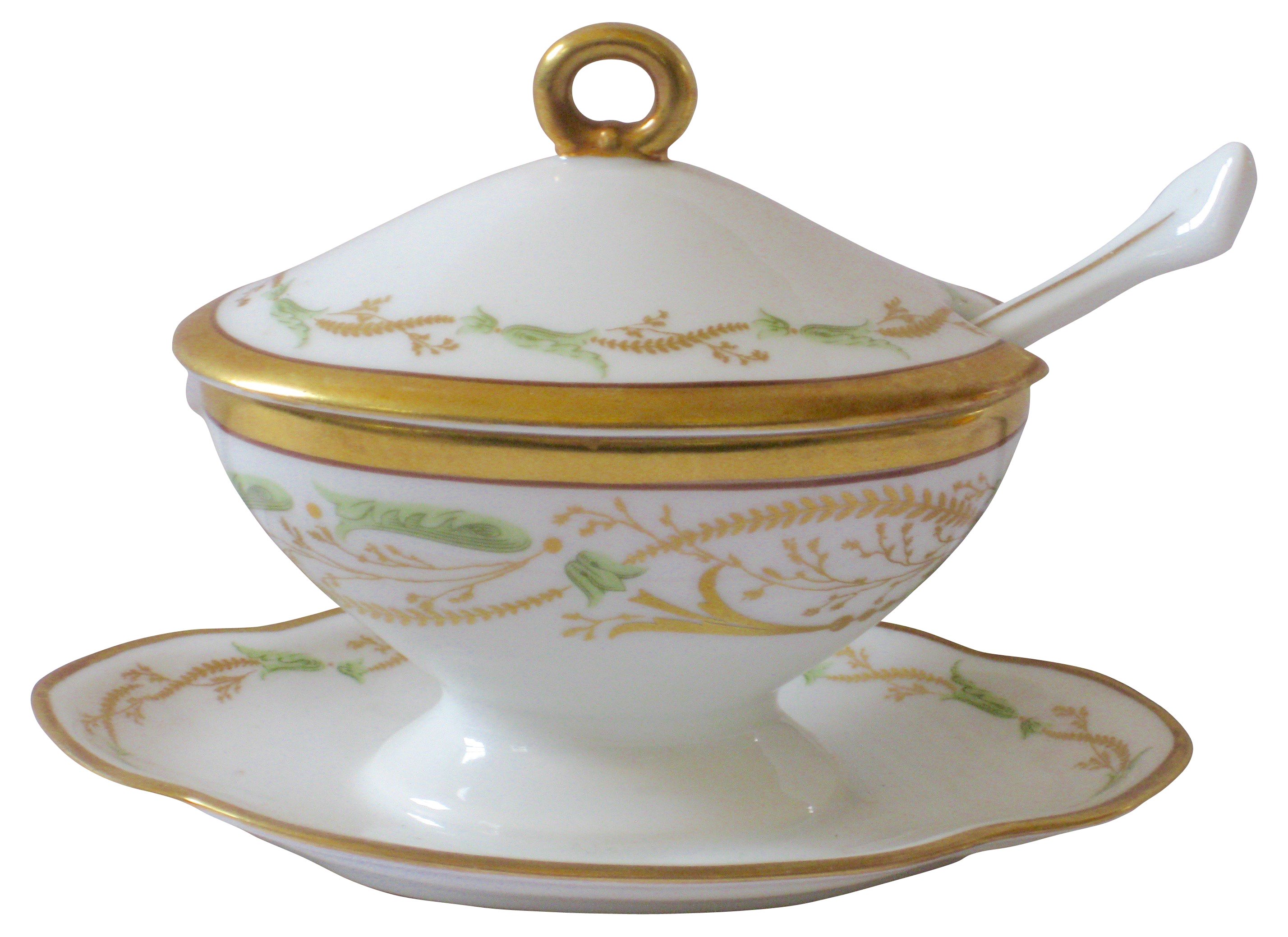 Ginori Italian Gilt Porcelain Pot 1 Ginori Italian Gilt Porcelain Pot