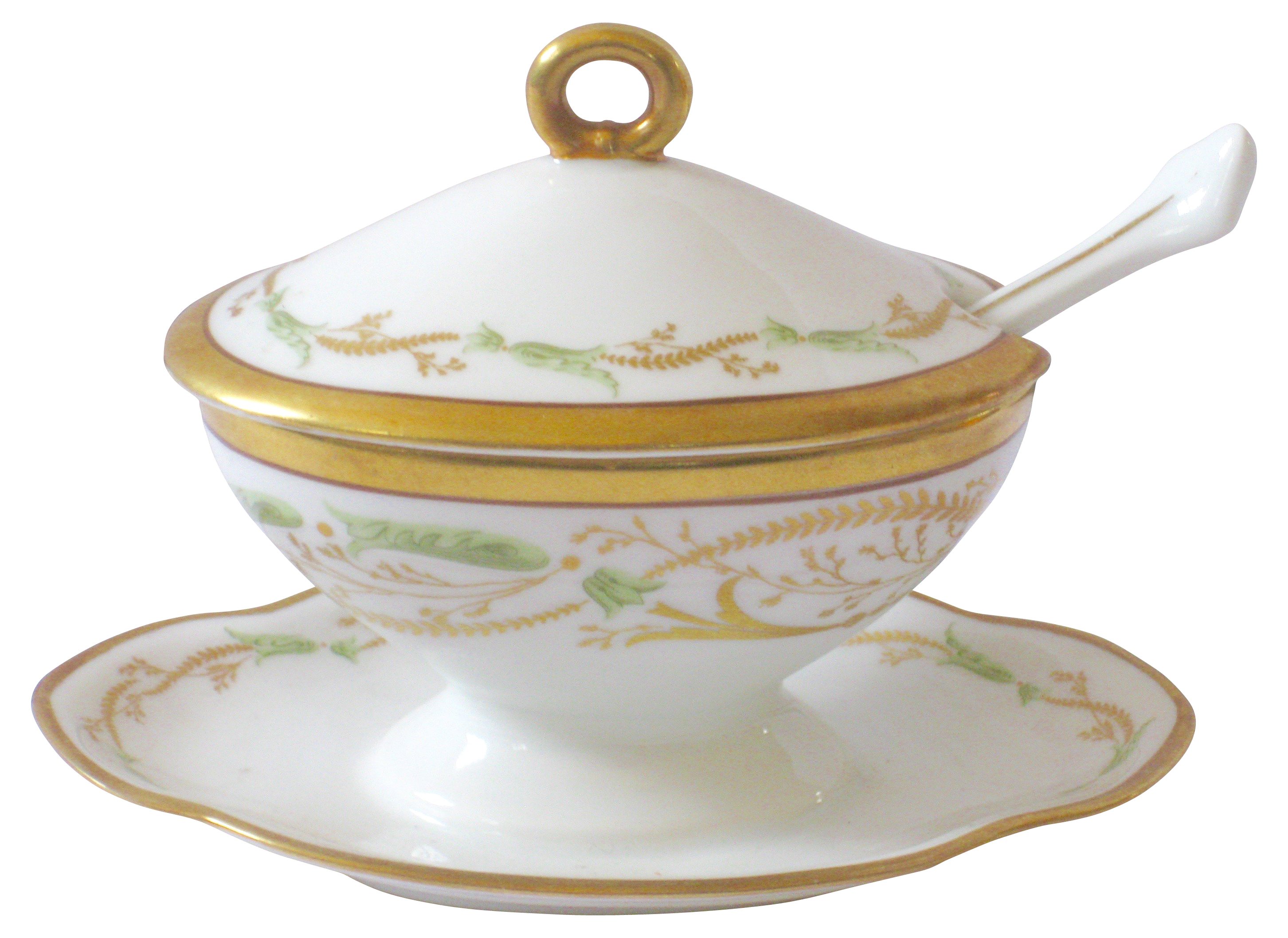 Ginori Italian Gilt Porcelain Pot 2 Ginori Italian Gilt Porcelain Pot