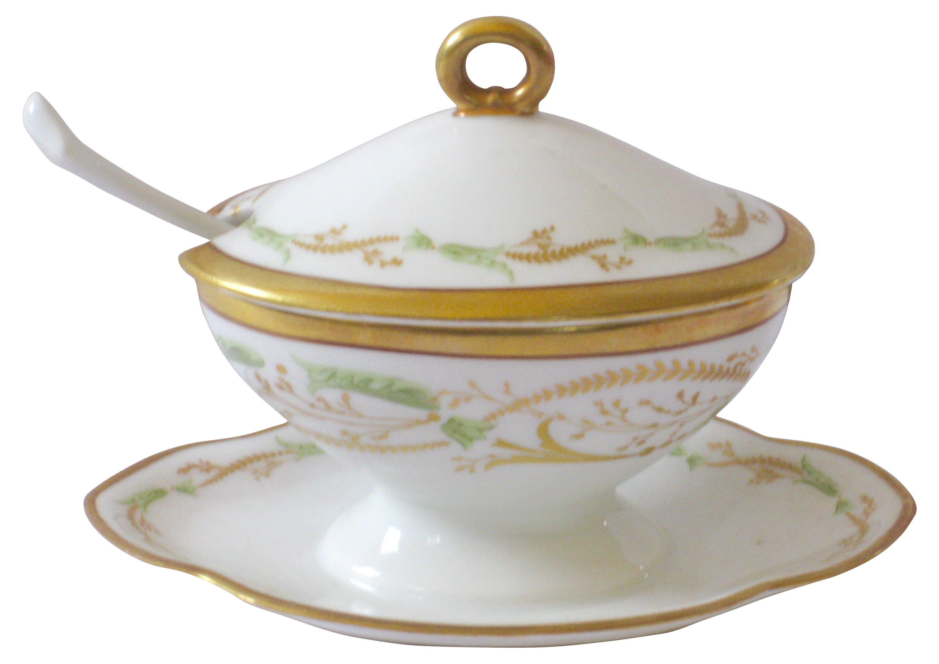Ginori Italian Gilt Porcelain Pot 3 Ginori Italian Gilt Porcelain Pot