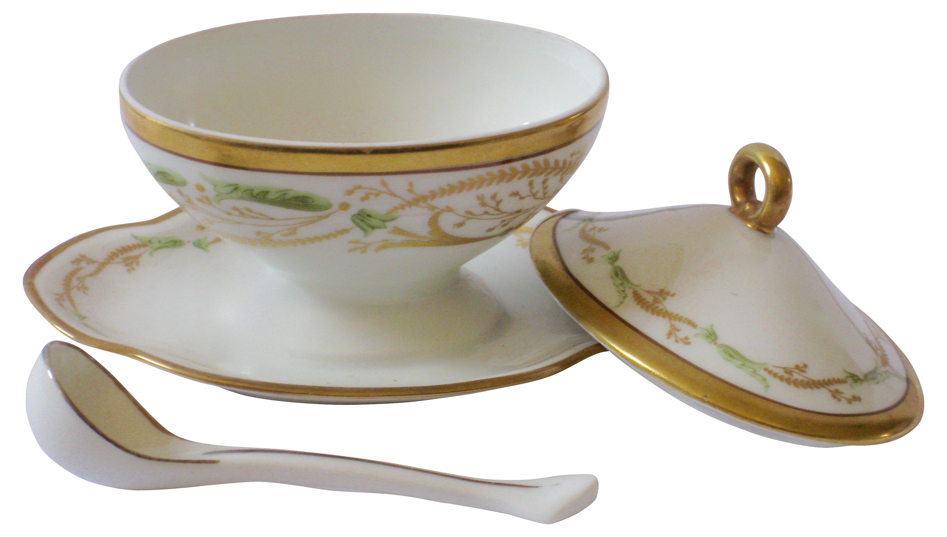 Ginori Italian Gilt Porcelain Pot 5 Ginori Italian Gilt Porcelain Pot