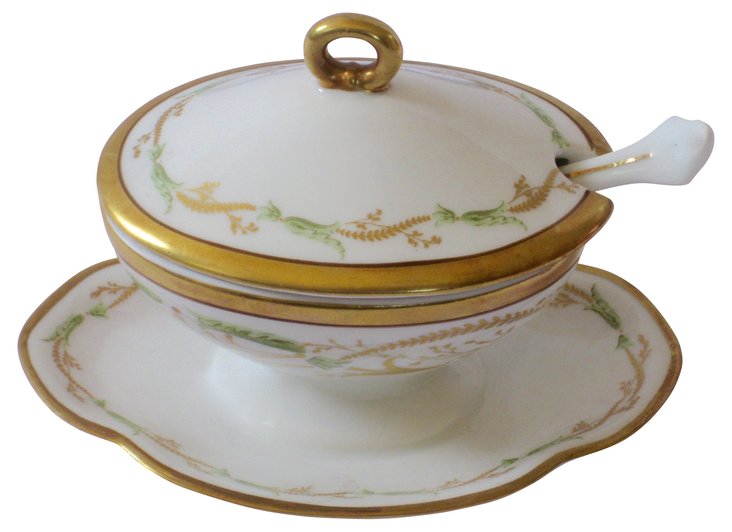 Ginori Italian Gilt Porcelain Pot 6 Ginori Italian Gilt Porcelain Pot