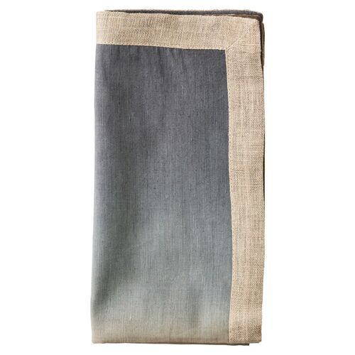 S/4 Dip-Dye Dinner Napkins, Beige/Gray 1 S/4 Dip-Dye Dinner Napkins, Beige/Gray