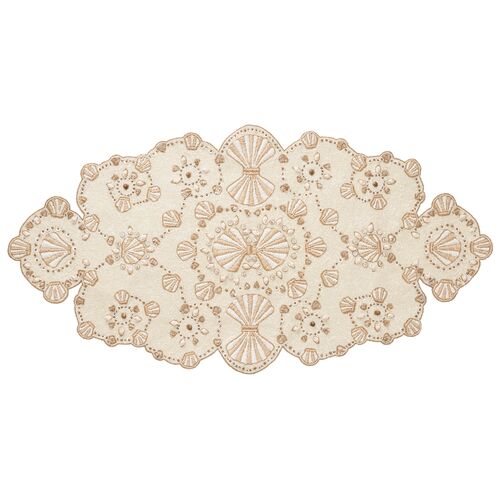 Beachcomber Cooton/Glass Runner, Natural, Ivory/Gold 1 Beachcomber Cooton/Glass Runner, Natural, Ivory/Gold