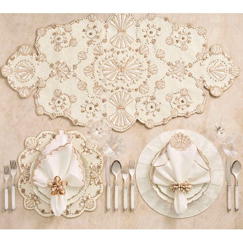 Beachcomber Cooton/Glass Runner, Natural, Ivory/Gold 2 Beachcomber Cooton/Glass Runner, Natural, Ivory/Gold