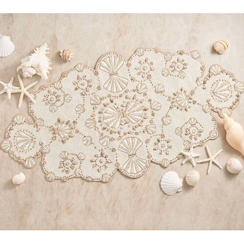 Beachcomber Cooton/Glass Runner, Natural, Ivory/Gold 3 Beachcomber Cooton/Glass Runner, Natural, Ivory/Gold