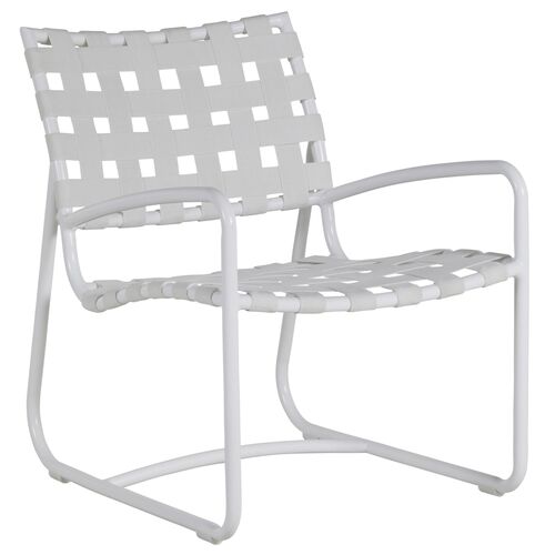 Catalina Outdoor Lounge Chair, Chalk White Sunbrella