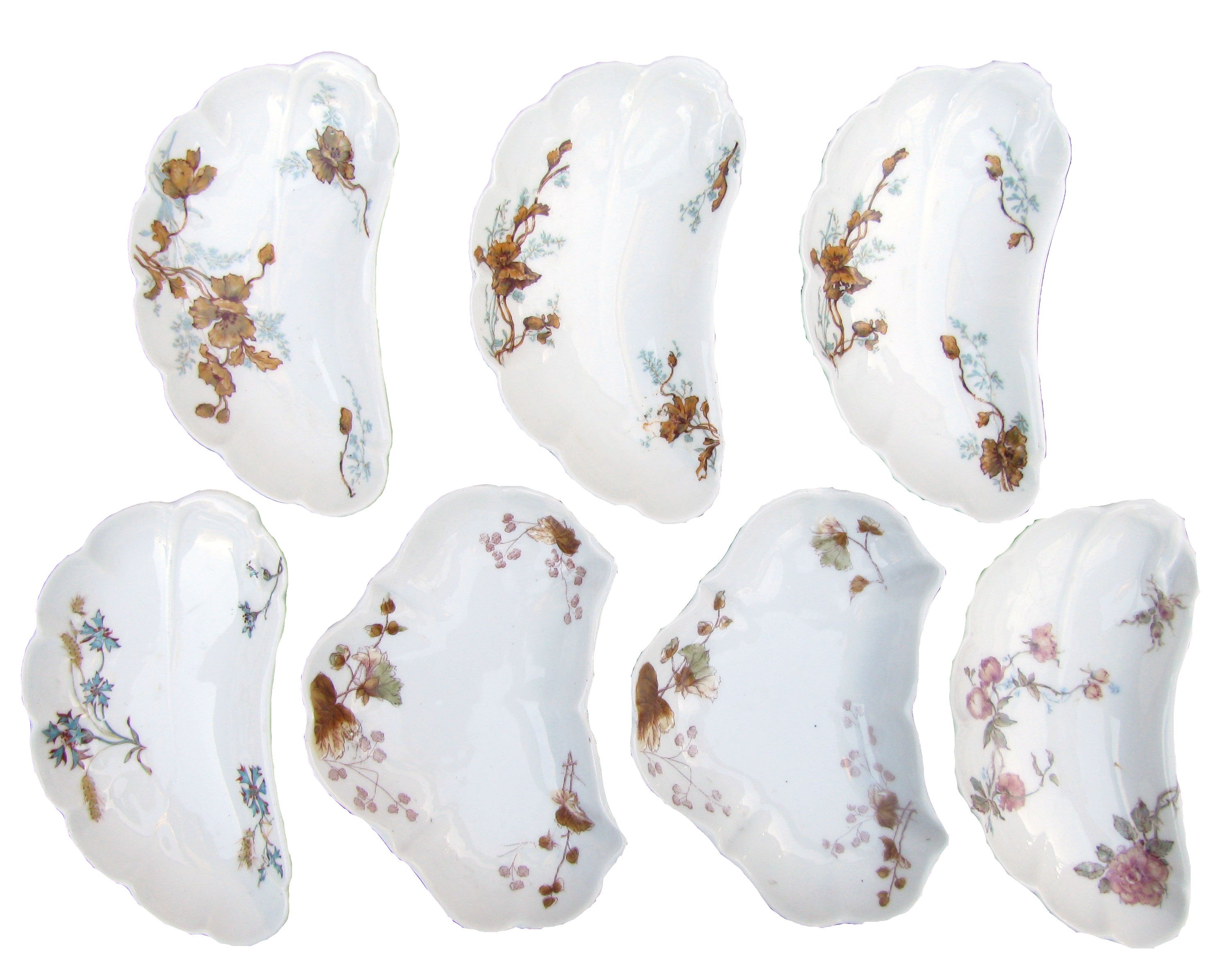 19thC Crescent Plate Collection, S/7 1 19thC Crescent Plate Collection, S/7