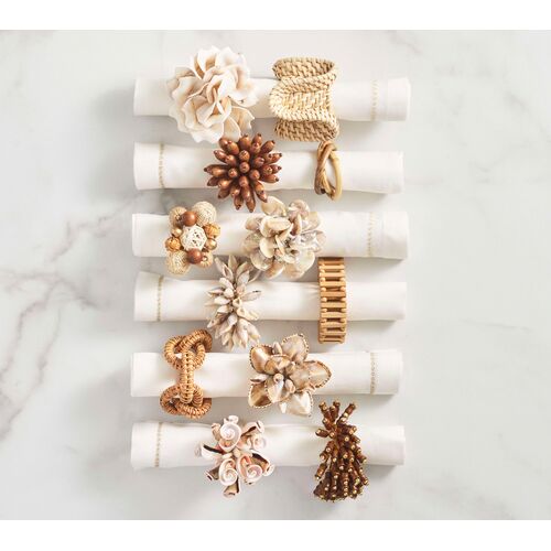 S/4 Spoke Bamboo Napkin Rings, Natural 7 S/4 Spoke Bamboo Napkin Rings, Natural