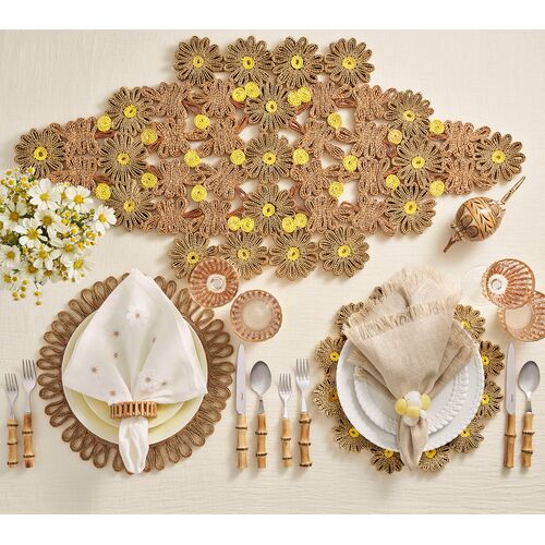 S/4 Spoke Bamboo Napkin Rings, Natural 9 S/4 Spoke Bamboo Napkin Rings, Natural