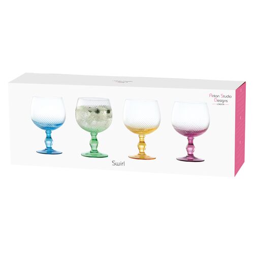 Swirl Gin Glasses, Set of 4 8 Swirl Gin Glasses, Set of 4