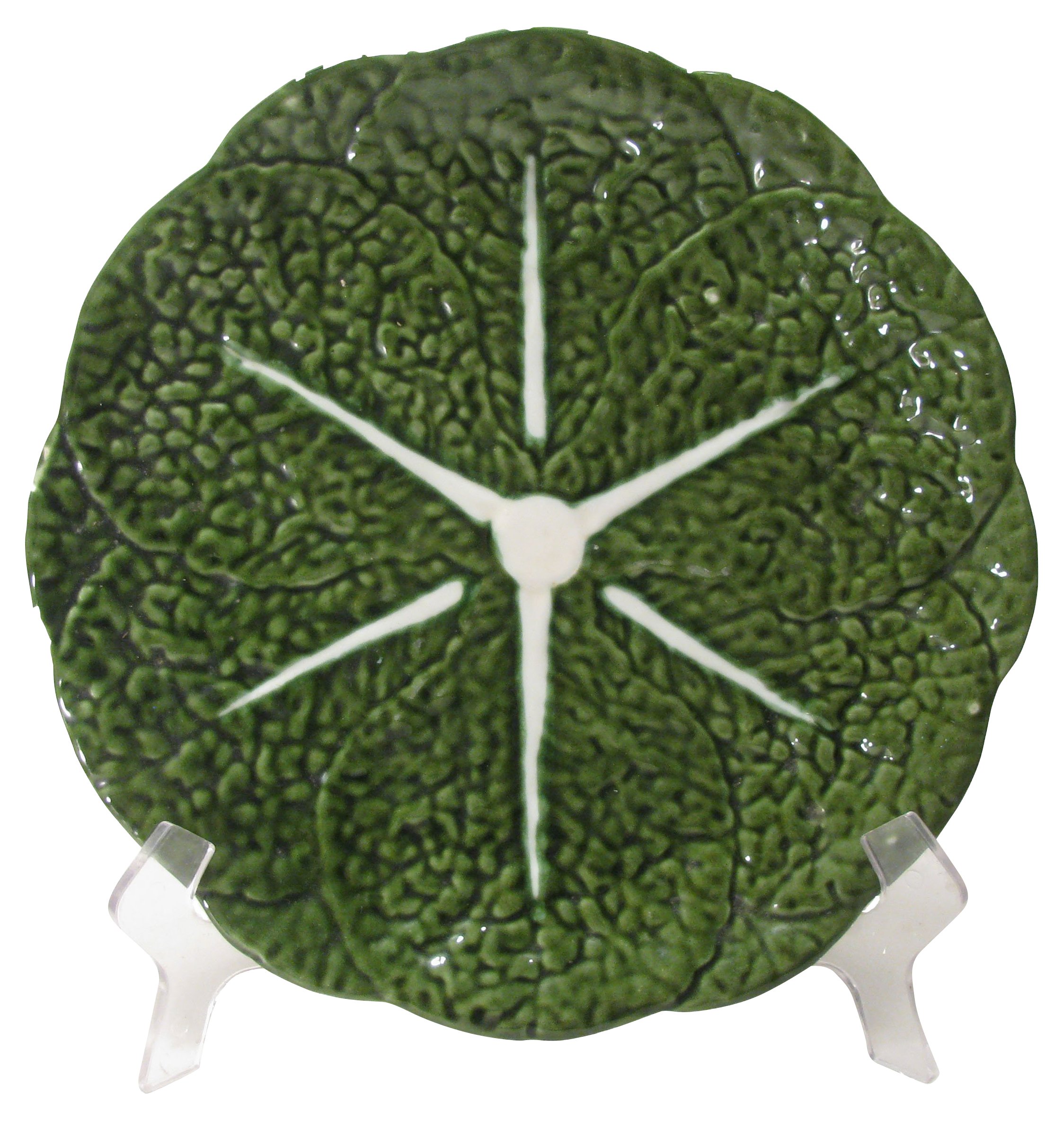 Portuguese Majolica Cabbage Leaf Platter 2 Portuguese Majolica Cabbage Leaf Platter