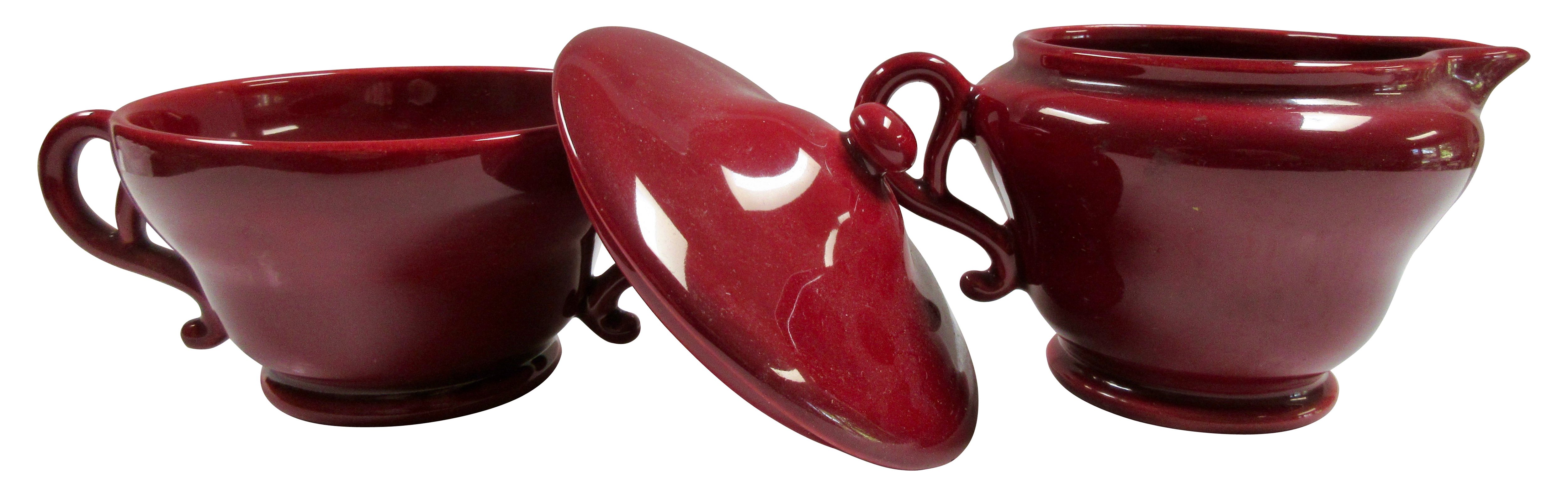 MCM California Pottery Sugar & Creamer 2 MCM California Pottery Sugar & Creamer