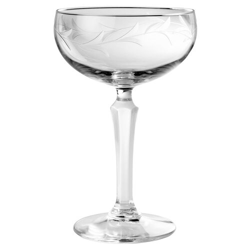 S/4 Capri Vine Hand-cut Cocktail Coupes 1 S/4 Capri Vine Hand-cut Cocktail Coupes